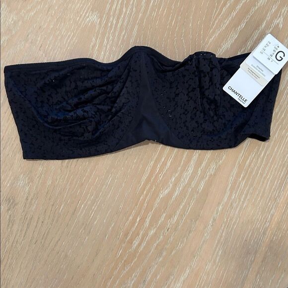 Chantelle Lingerie Norah Lace Trim Bandeau Bra, Black, Size 38G, NWT - Picture 5 of 14
